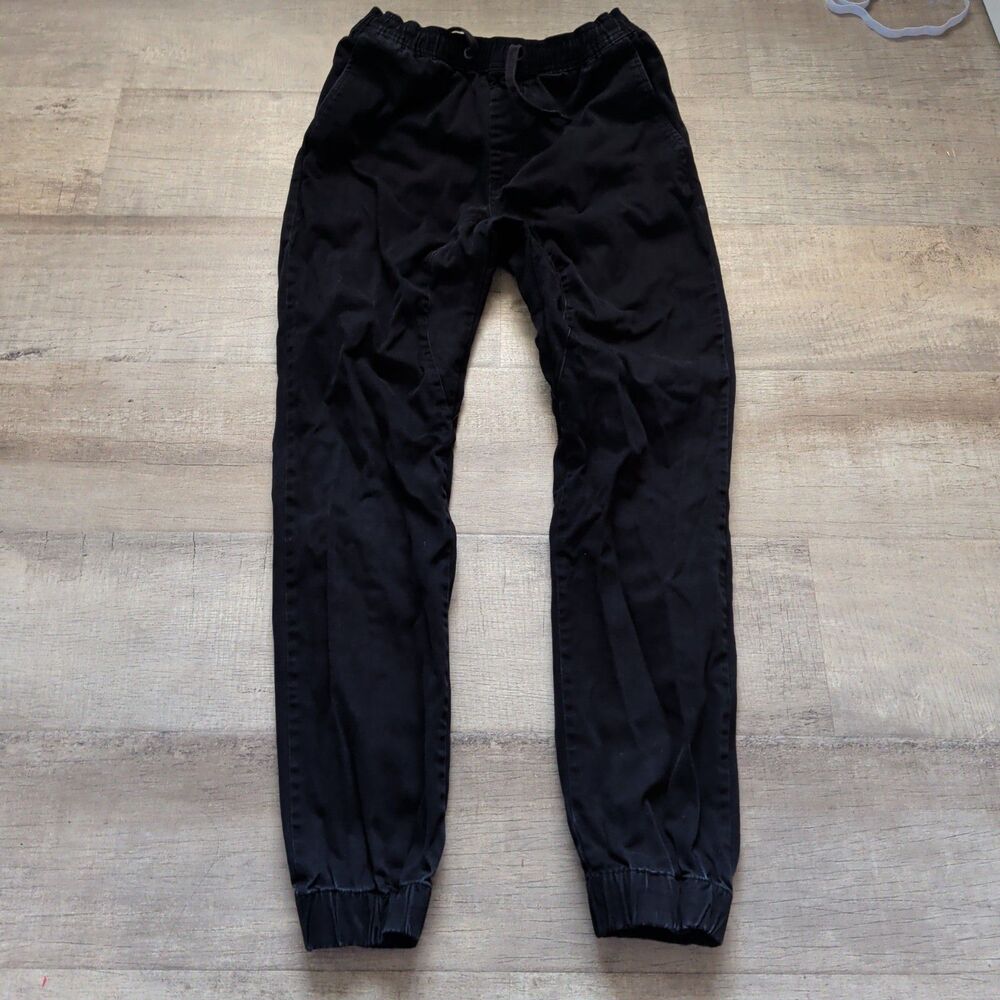 ZANEROBE Jogger Pants Mens Size 32 Black Elastic Waist Drawstring Cuffed Chino